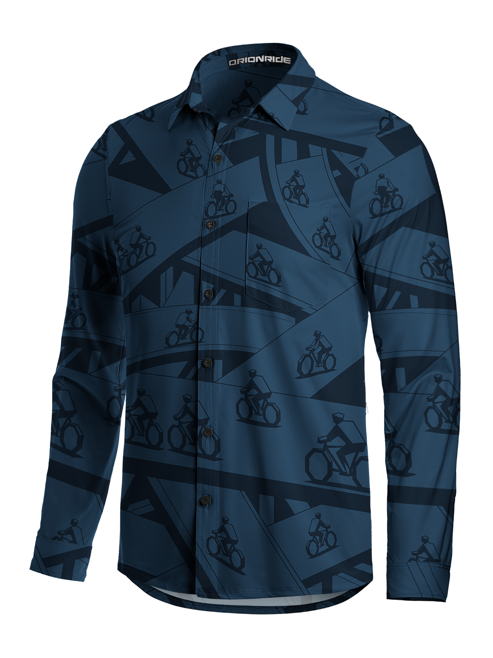 Orionride Navigating The City Men's Stretchy Breathable Long Sleeve Gravel Shirt
