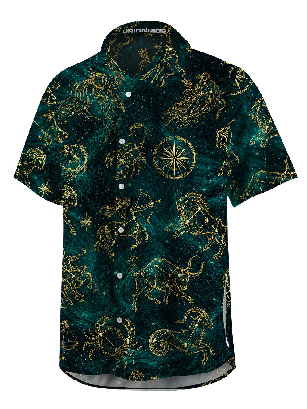 Orionride Celestial Compass Zipper Pockets Ultra Lightweight Short Sleeves Gravel Shirt