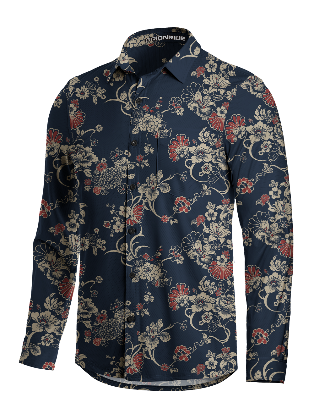 Orionride Dark Garden Men's Stretchy Breathable Long Sleeve Gravel Shirt