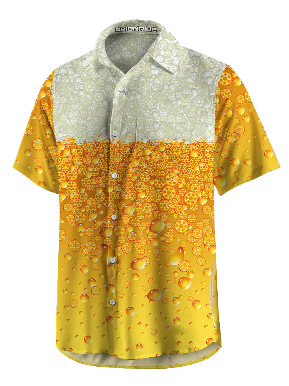 Orionride Beer Gear Bubbles Zipper Pockets Ultra Lightweight Short Sleeves Gravel Shirt