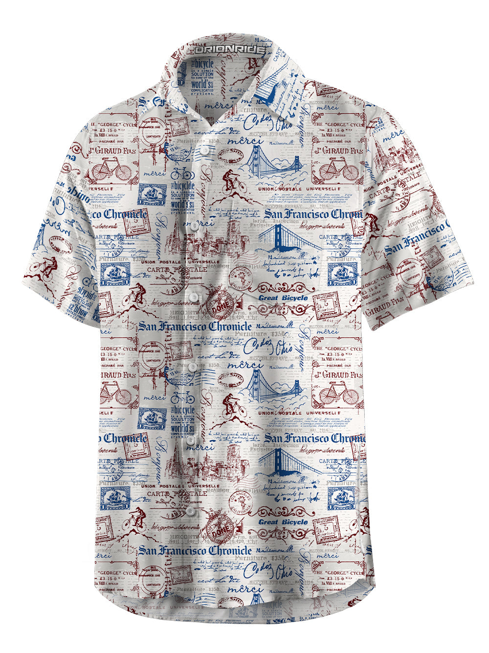 Orionride San Francisco Stories Zipper Pockets Ultra Lightweight Short Sleeves Gravel Shirt