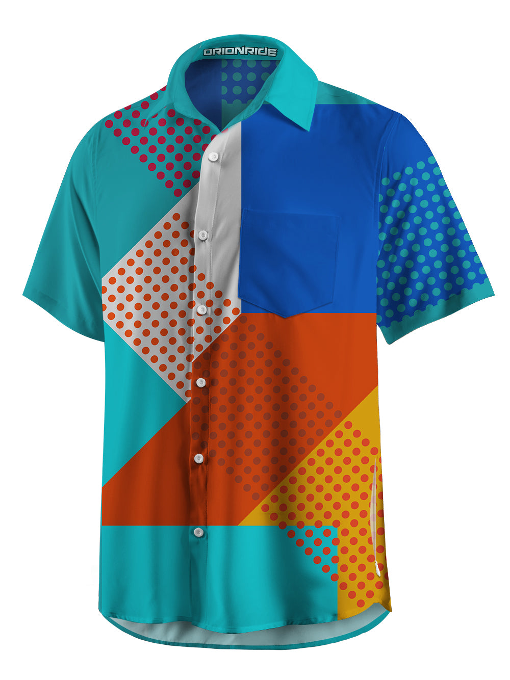 Orionride Colorblock Zipper Pockets Ultra Lightweight Short Sleeves Gravel Shirt