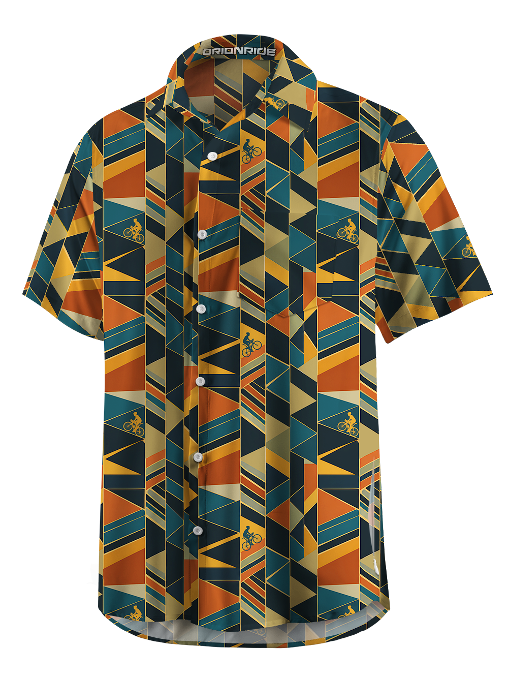 Orionride Geometric Velocity Zipper Pockets Ultra Lightweight Short Sleeves Gravel Shirt