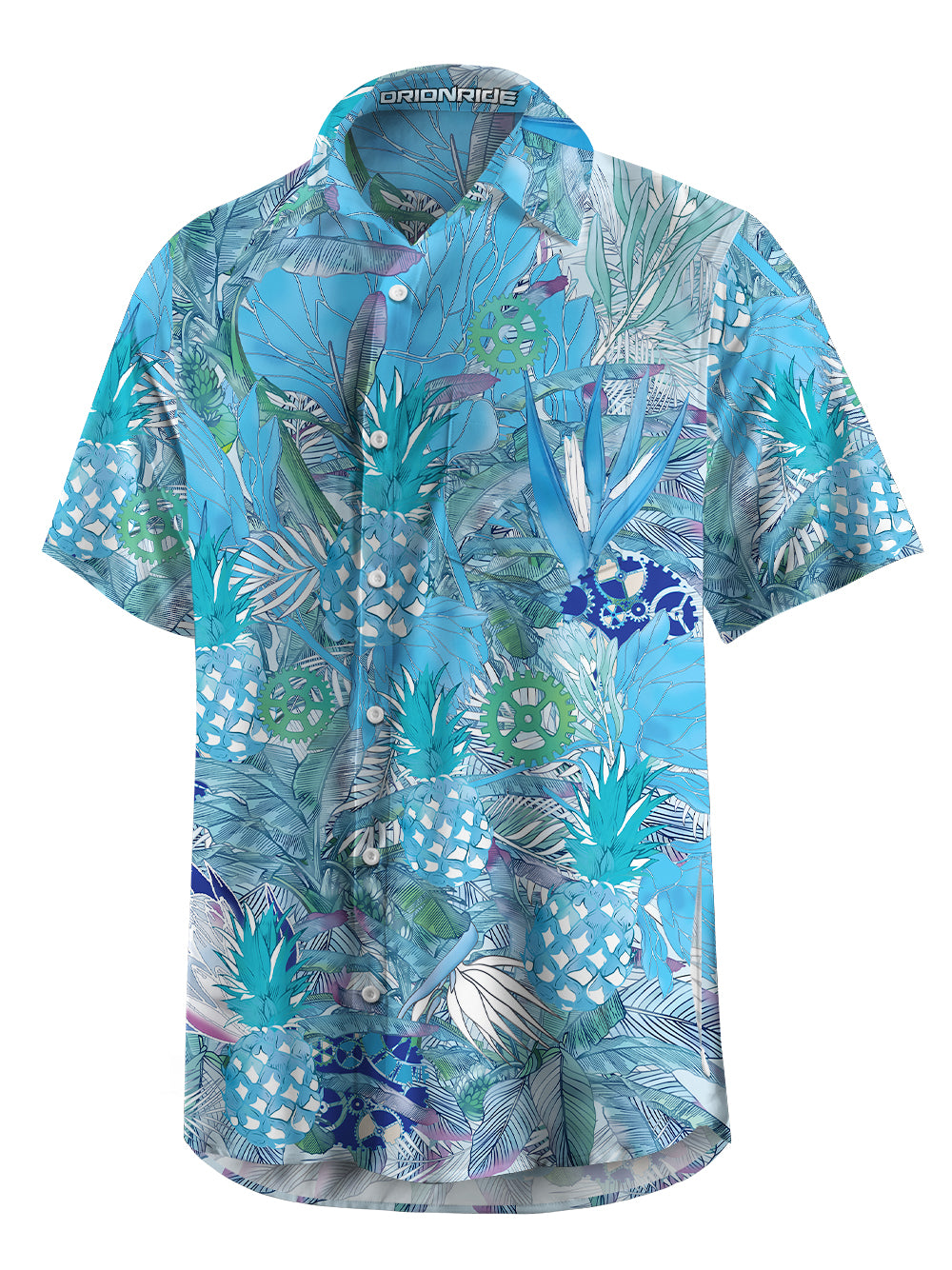 Orionride Tropical Pineapple Zipper Pockets Ultra Lightweight Short Sleeves Gravel Shirt