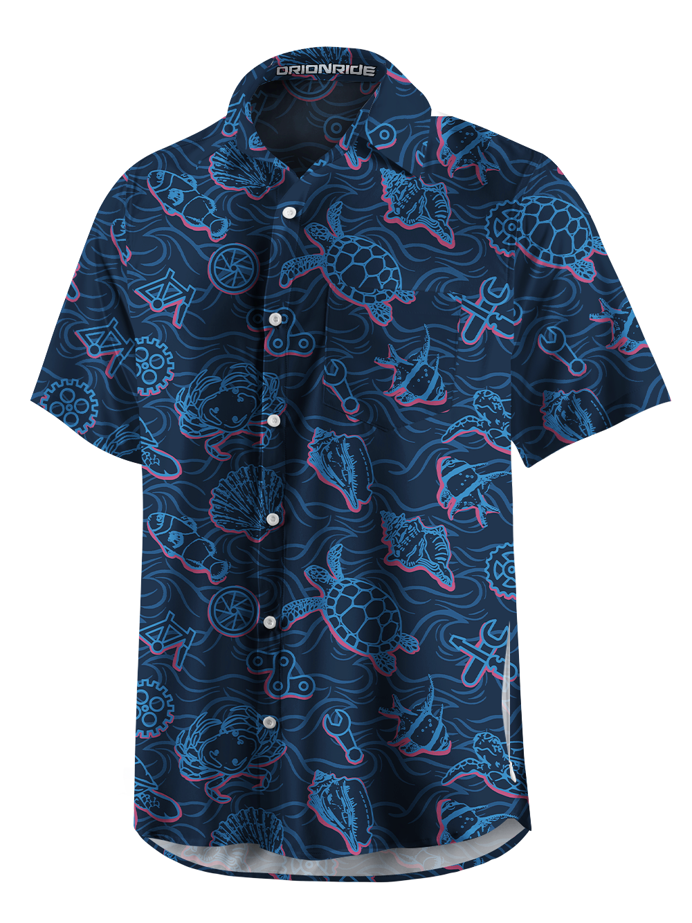 Orionride Ocean Journey Zipper Pockets Ultra Lightweight Short Sleeves Gravel Shirt