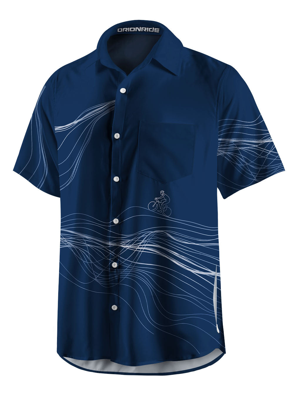 Orionride Spatial Lines Zipper Pockets Ultra Lightweight Short Sleeves Gravel Shirt