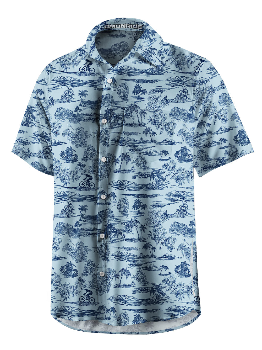 Orionride Mysterious Island Zipper Pockets Ultra Lightweight Short Sleeves Gravel Shirt