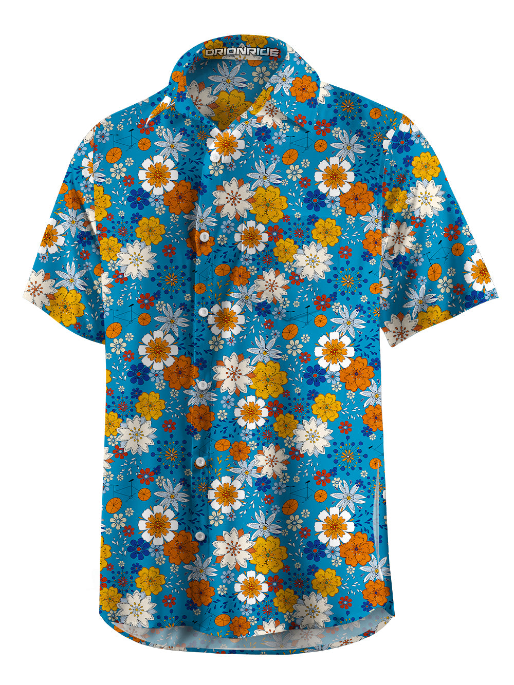 Orionride Fragrant Flowers Zipper Pockets Ultra Lightweight Short Sleeves Gravel Shirt