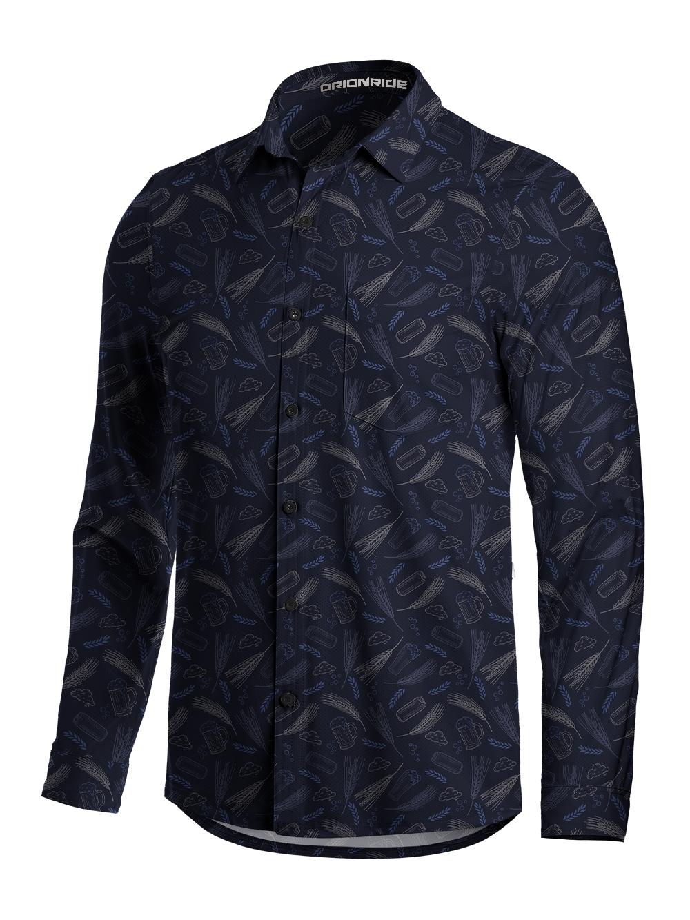 Orionride Night Brew Men's Stretchy Breathable Long Sleeve Gravel Shirt