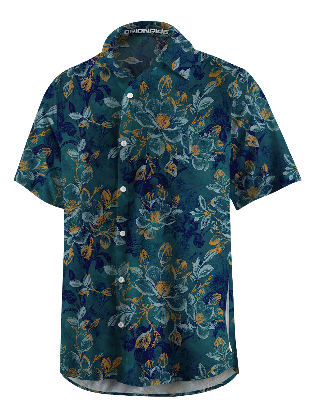 Orionride Faded Botanica Zipper Pockets Ultra Lightweight Short Sleeves Gravel Shirt