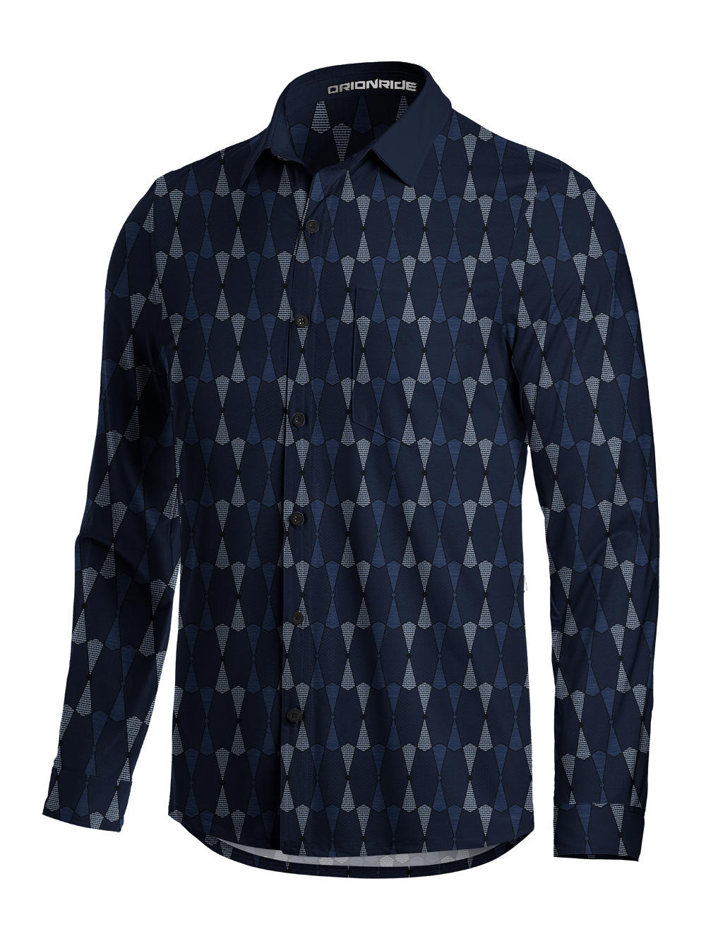 Orionride Geometric Rhythm Men's Stretchy Breathable Long Sleeve Gravel Shirt