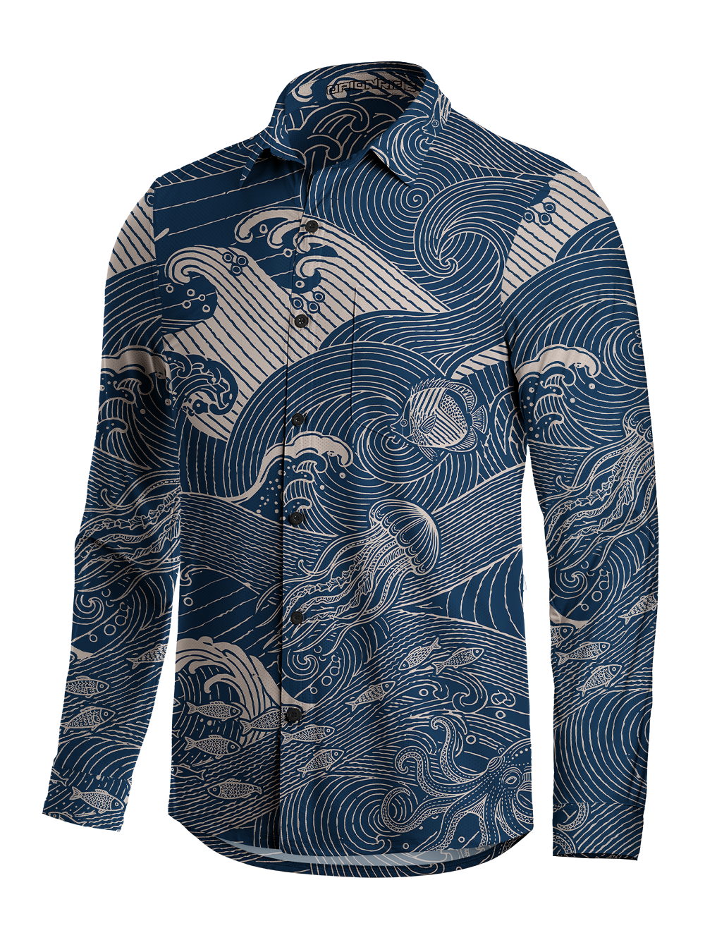 Orionride Wave Code Men's Stretchy Breathable Long Sleeve Gravel Shirt