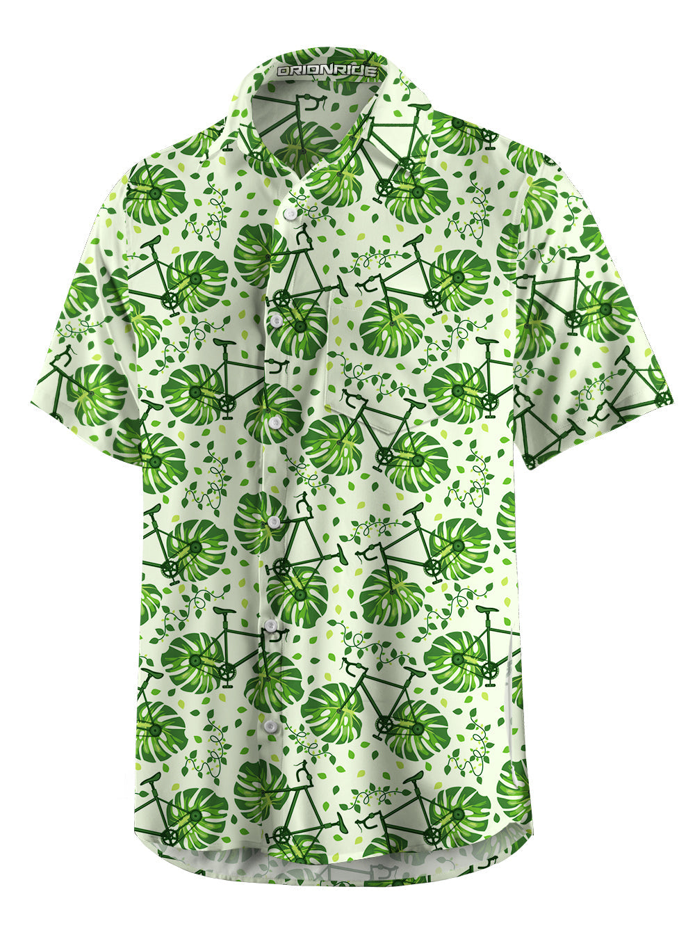 Orionride Short Sleeves Monstera Bike Ultra Lightweight Hawaiian shirt