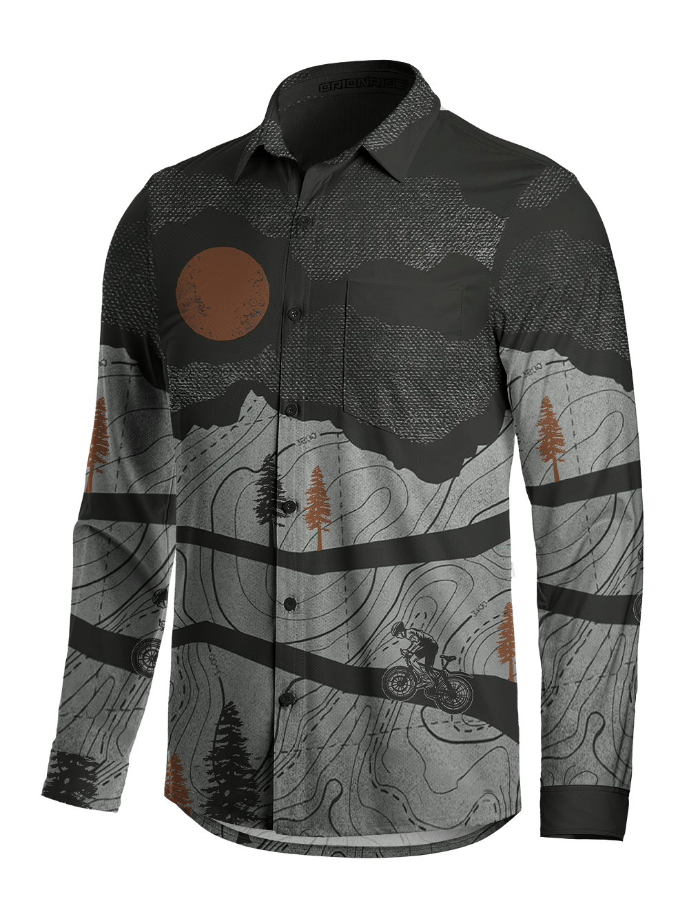 Orionride Under The Blazing Sun Men's Stretchy Breathable Long Sleeve Gravel Shirt