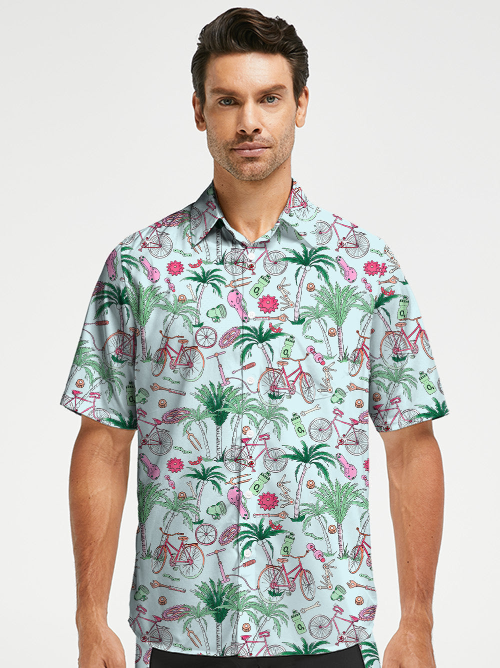 Orionride Vitality Coconut Tree Zipper Pockets Ultra Lightweight Short Sleeves Gravel Shirt