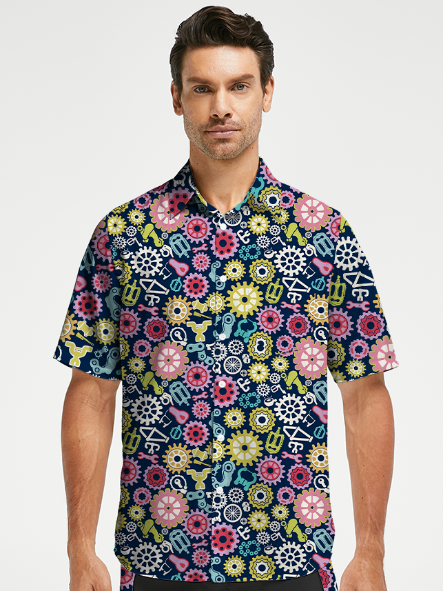 Orionride Colorful Gear Flower Ultra Lightweight Short Sleeves Hawaiian shirt