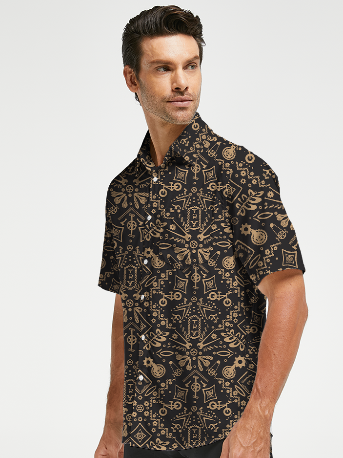 Orionride Golden Parts Zipper Pockets Ultra Lightweight Short Sleeves Gravel Shirt