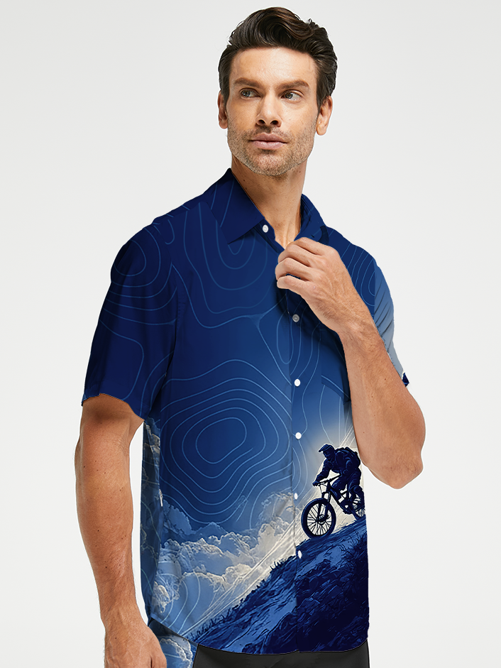 Orionride Clear Sky Zipper Pockets Ultra Lightweight Short Sleeves Gravel Shirt