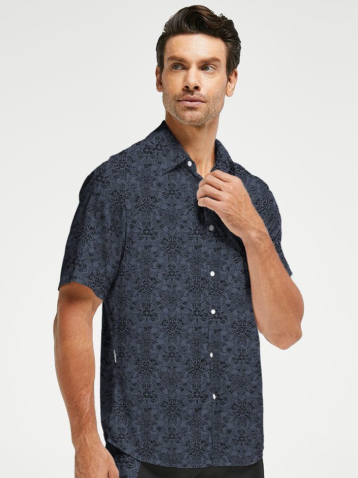 Orionride Snowflake-Shaped Parts Zipper Pockets Ultra Lightweight Short Sleeves Gravel Shirt