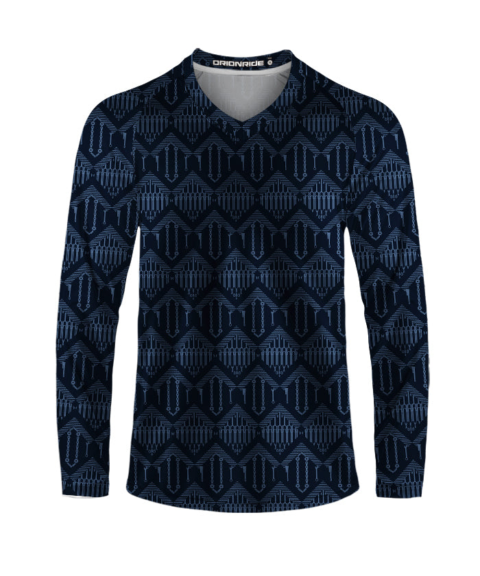 Orionride Checkered Chain Long Sleeve Downhill Jersey