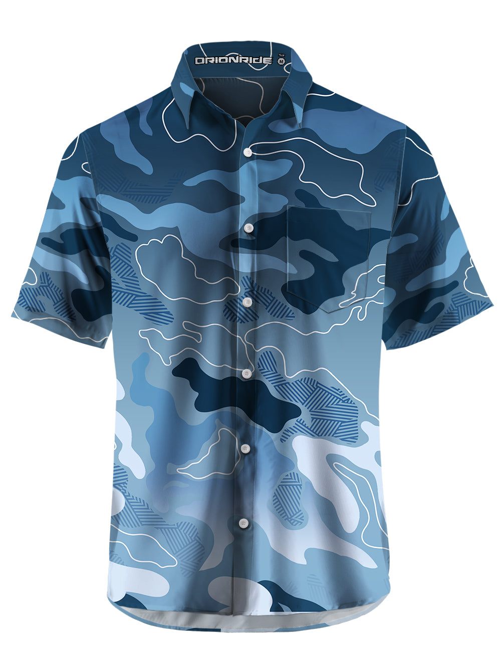 Orionride Gradient Ripple Zipper Pockets Ultra Lightweight Short Sleeves Gravel Shirt
