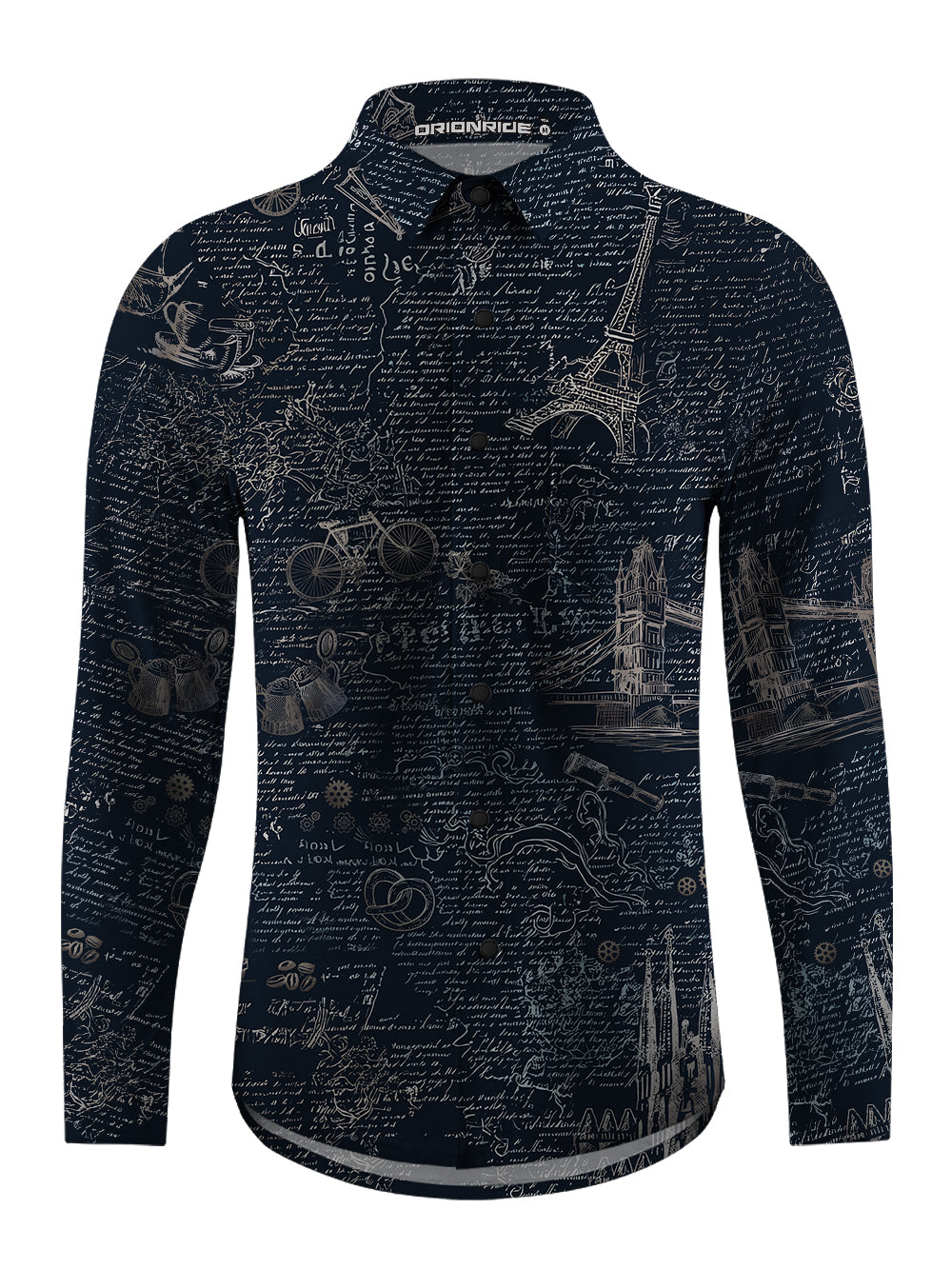 Orionride Paris News Men's Stretchy Breathable Long Sleeve Gravel Shirt