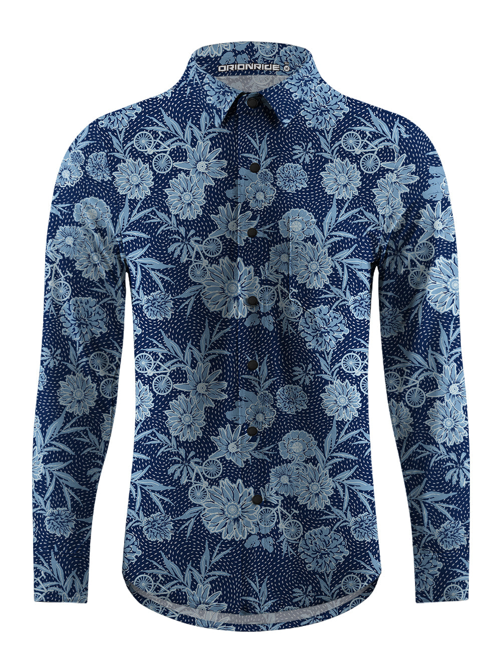 Orionride Flower Room Men's Stretchy Breathable Long Sleeve Gravel Shirt