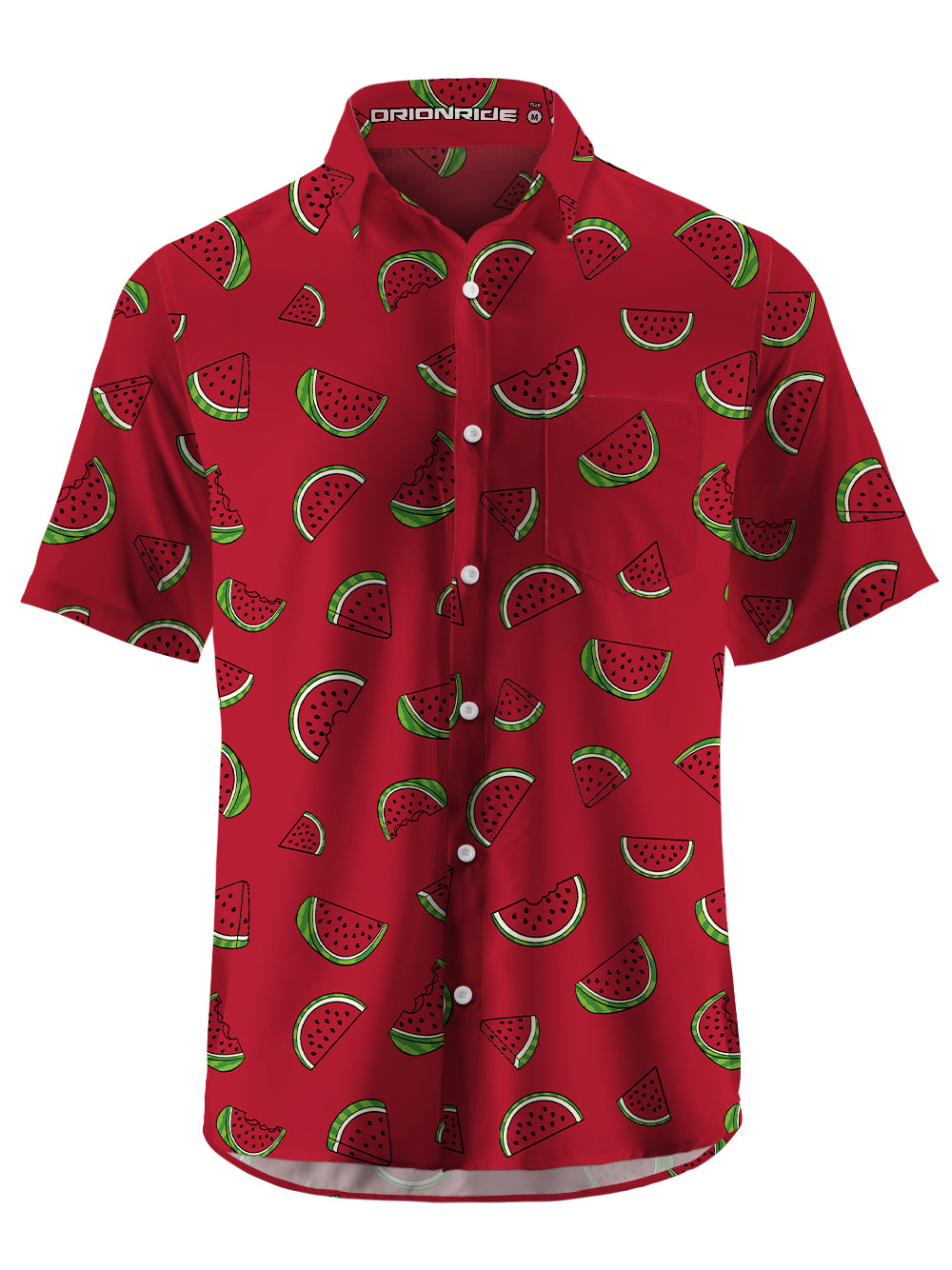 Orionride Fresh Watermelon Zipper Pockets Ultra Lightweight Short Sleeves Gravel Shirt
