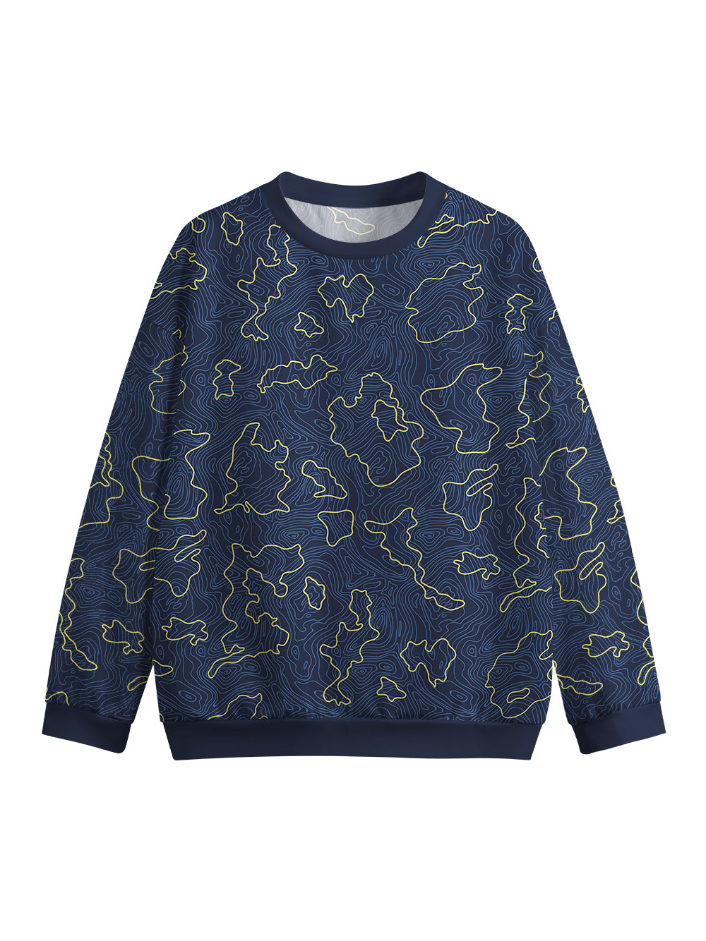 Orionride Contour Tiling Crew Neck Pullover Sweatshirt