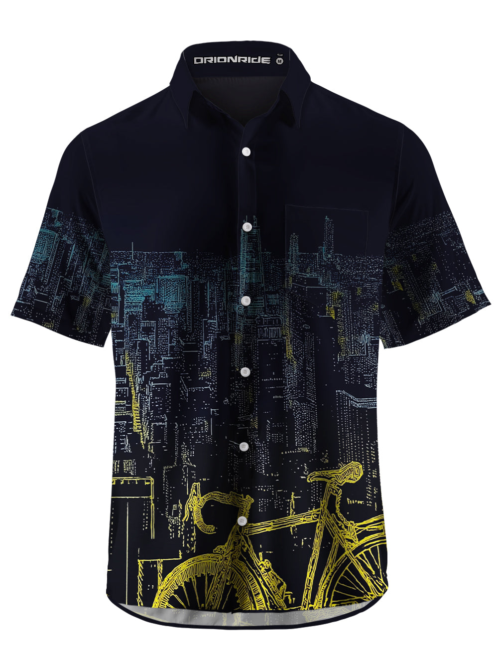 Orionride City Night View Zipper Pockets Ultra Lightweight Short Sleeves Gravel Shirt