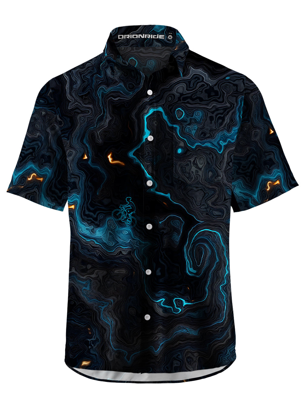 Orionride Luminous Terrain Map Zipper Pockets Ultra Lightweight Short Sleeves Gravel Shirt