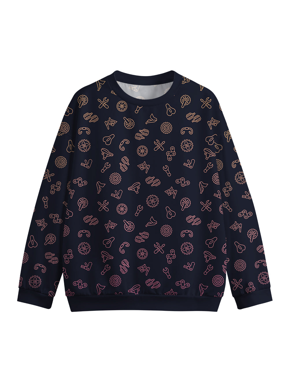 Orionride Gradient Parts Crew Neck Pullover Sweatshirt