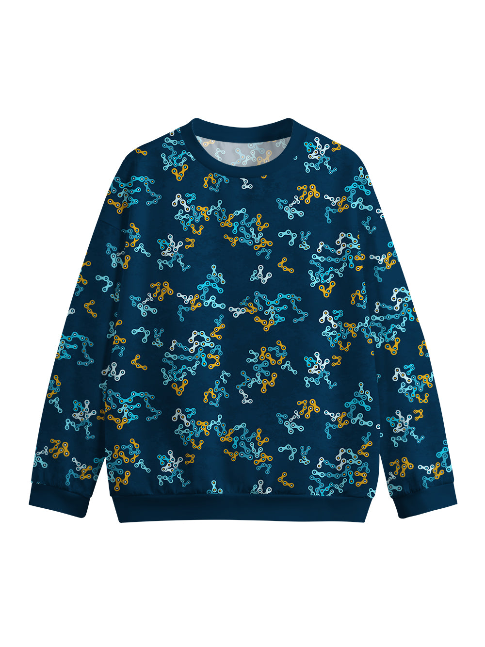 Orionride Interwoven Chains Crew Neck Pullover Sweatshirt
