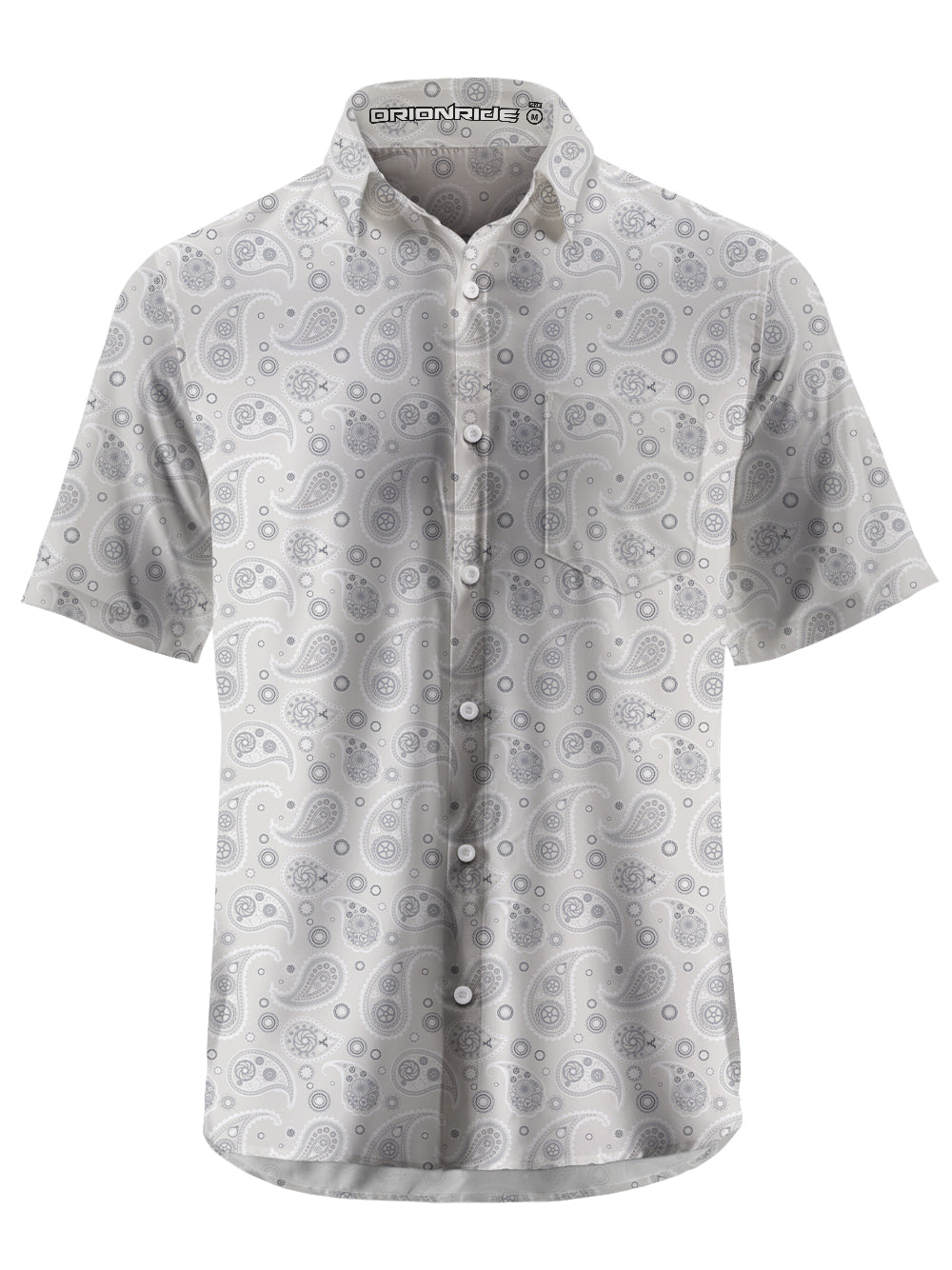 Orionride Cashew Flower Paradise Zipper Pockets Ultra Lightweight Short Sleeves Gravel Shirt