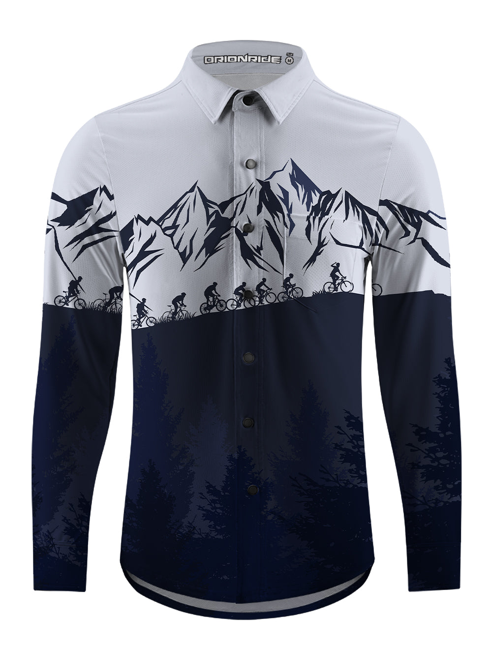 Orionride Riding In Groups Men's Stretchy Breathable Long Sleeve Gravel Shirt