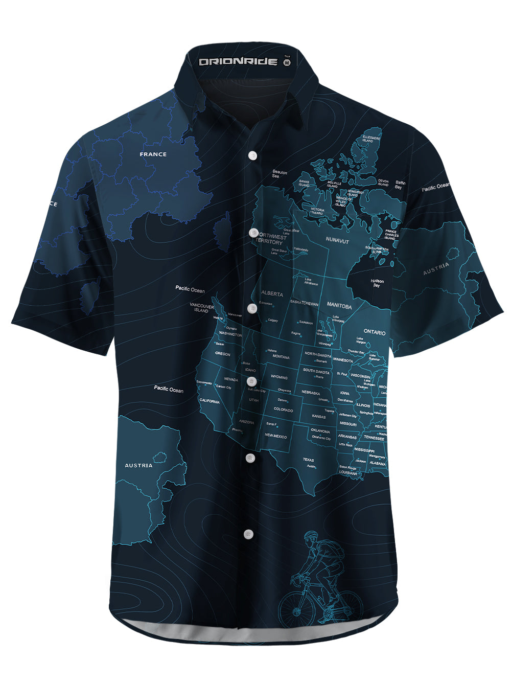 Orionride Travel Around The World Zipper Pockets Ultra Lightweight Short Sleeves Gravel Shirt