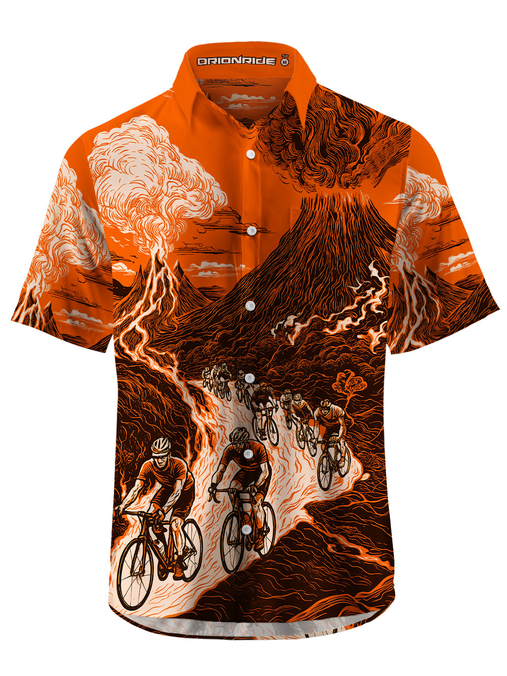 Orionride Volcanic Eruption Zipper Pockets Ultra Lightweight Short Sleeves Gravel Shirt