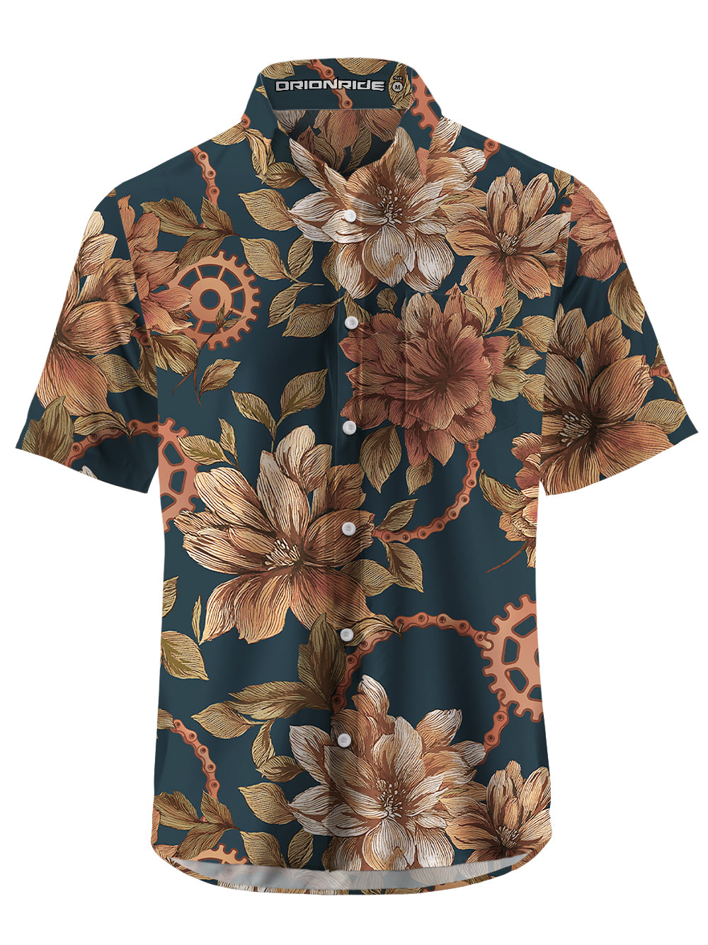 Orionride Memory Of Flowers Zipper Pockets Ultra Lightweight Short Sleeves Gravel Shirt