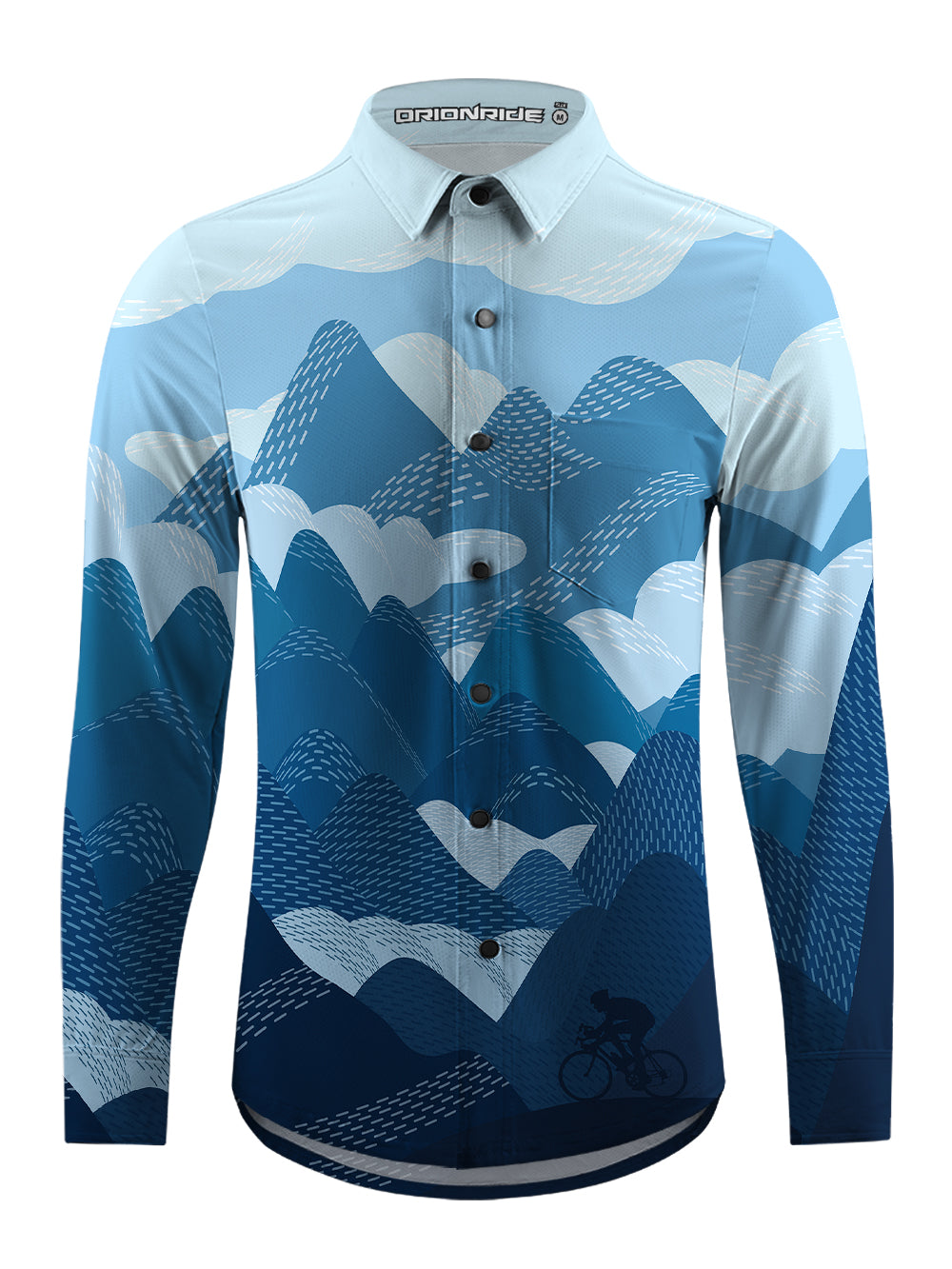 Orionride Wheel Mark Men's Stretchy Breathable Long Sleeve Gravel Shirt