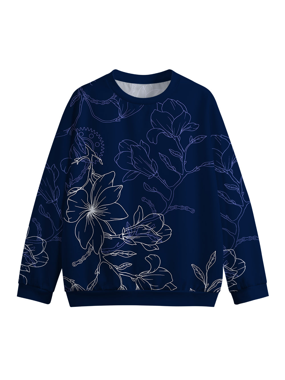 Orionride Gear Hibiscus Flower Crew Neck Pullover Sweatshirt