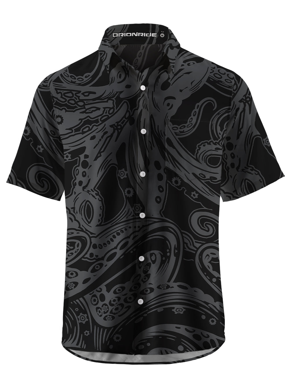 Orionride Octopus Tentacles Zipper Pockets Ultra Lightweight Short Sleeves Gravel Shirt