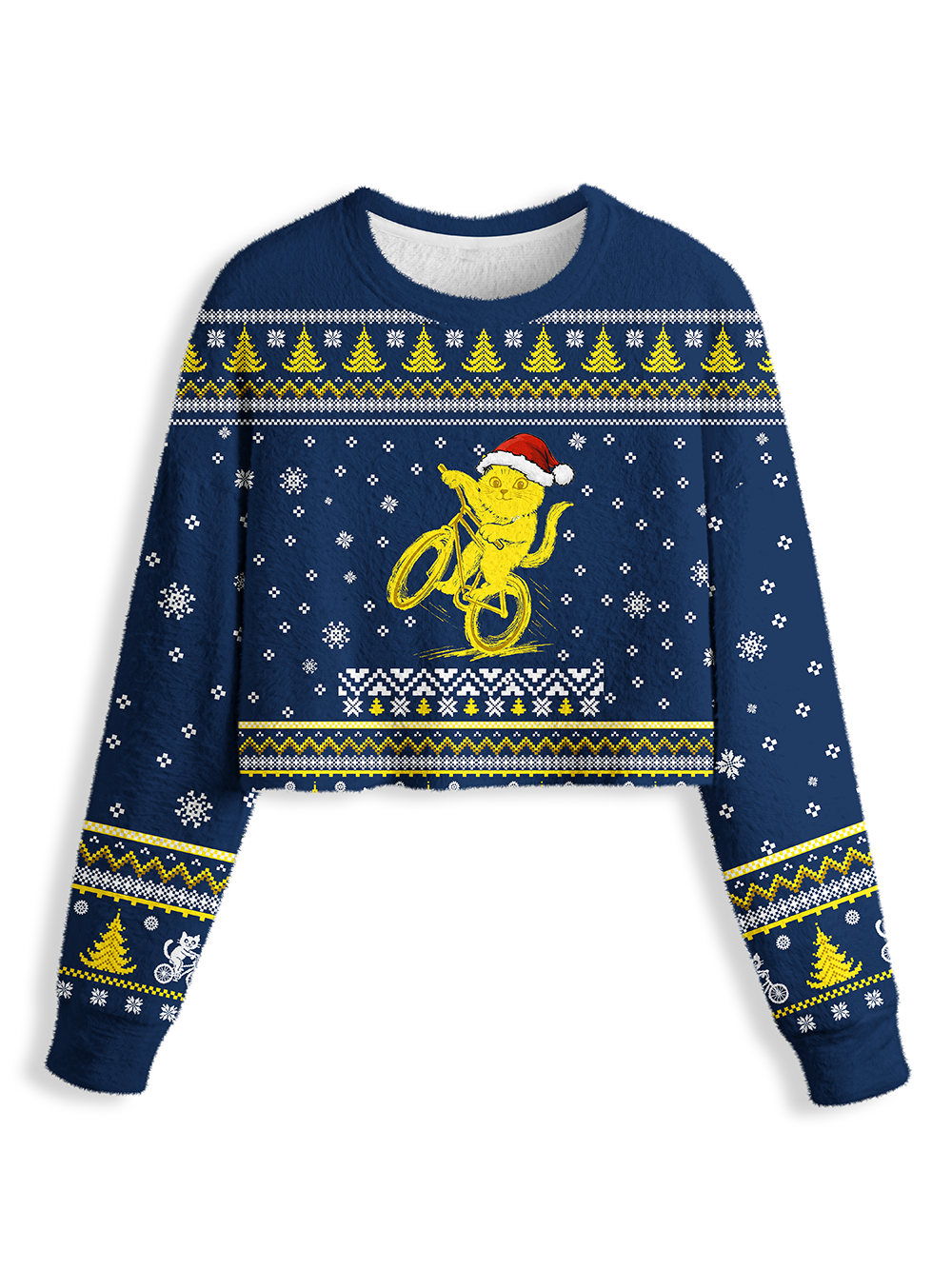 Orionride Christmas Kitten Women's Crop Sweaters