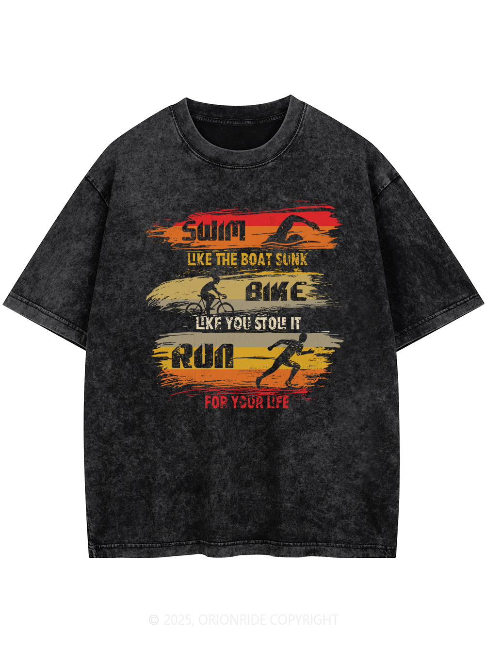 Orionride Triathlon Short Sleeves Bike Washed T-Shirt