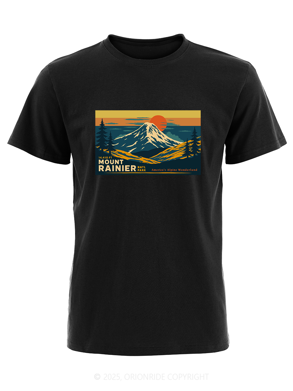 Orionride Mountain Top View Short Sleeves Bike T-Shirt