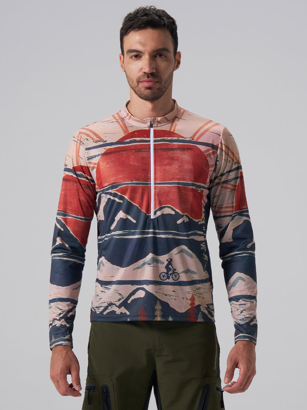 Orionride Winter Pursuits Long Sleeve Half Zipper Mountain Bike Jersey