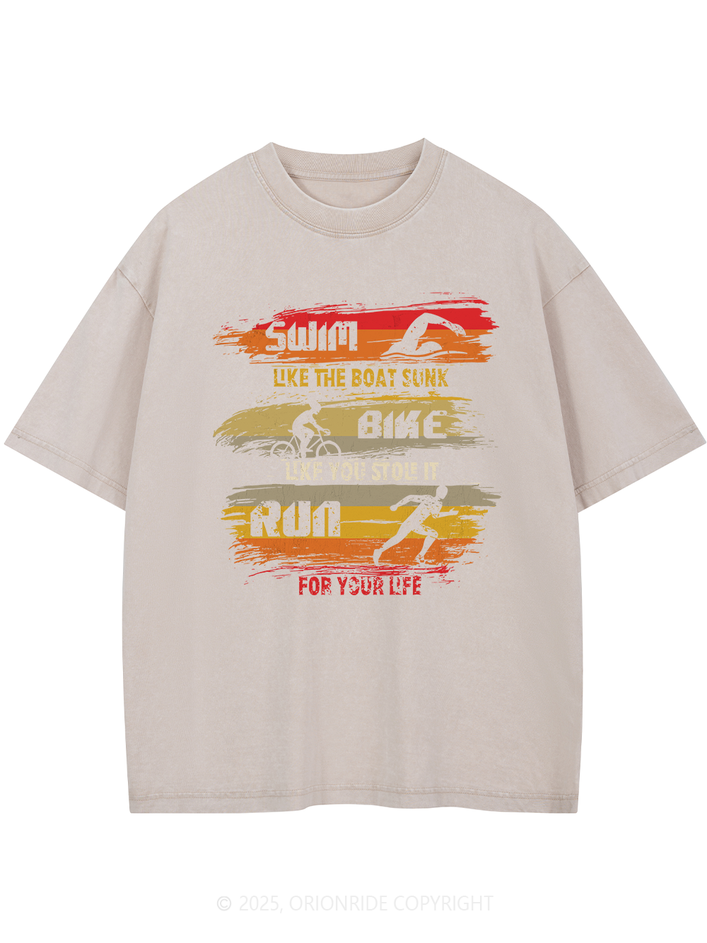 Orionride Triathlon Short Sleeves Bike Washed T-Shirt