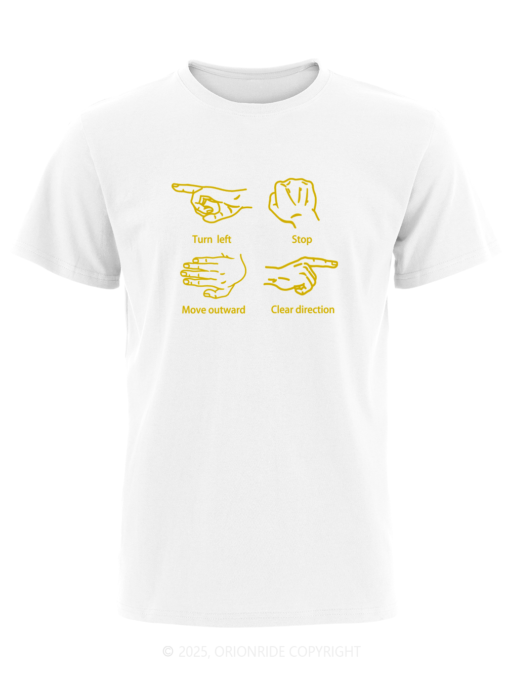 Orionride Bicycle Hand Signals Short Sleeves Bike T-Shirt