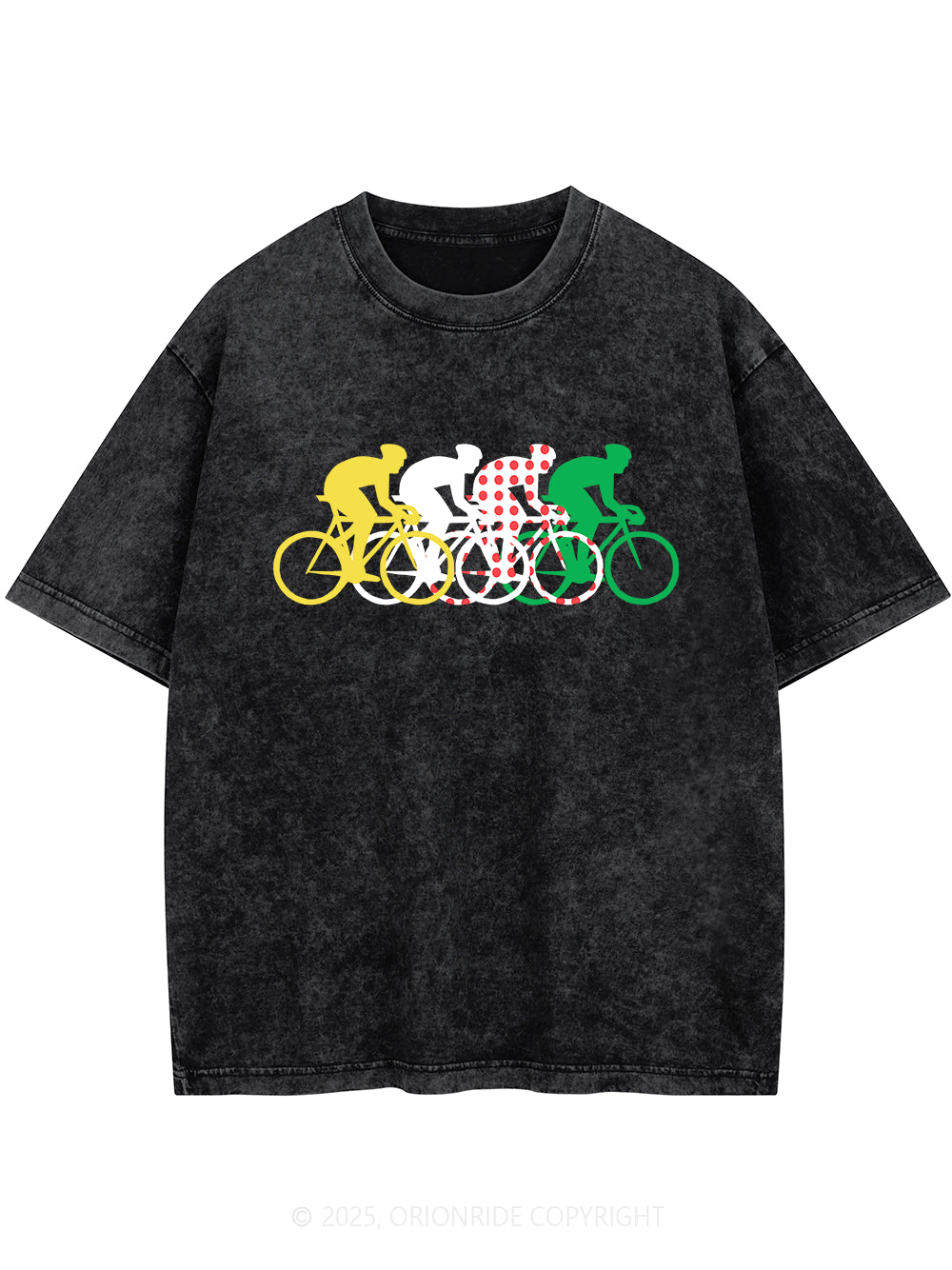 Orionride Cyclist Road Short Sleeves Bike Washed T-Shirt