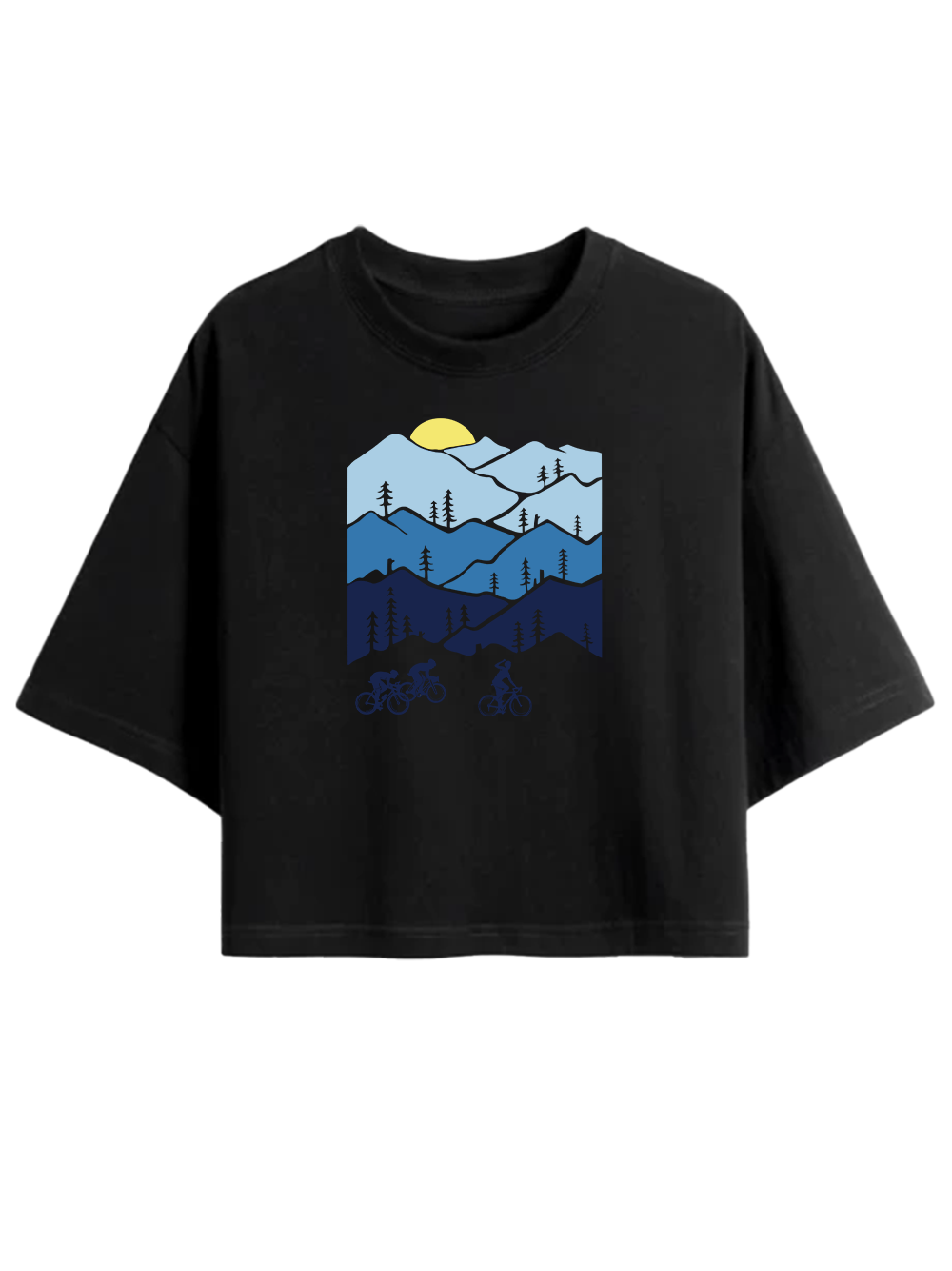 Orionride Three Makes a Trip Women's Oversize Cycling Crop Tops