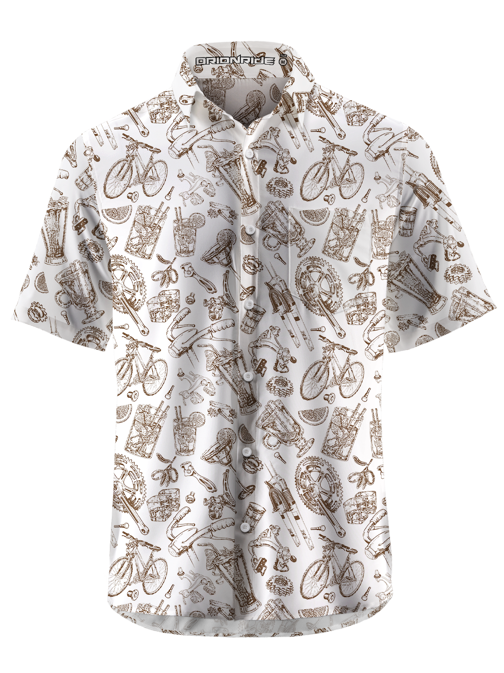 Orionride Cocktails And Parts Zipper Pockets Ultra Lightweight Short Sleeves Gravel Shirt